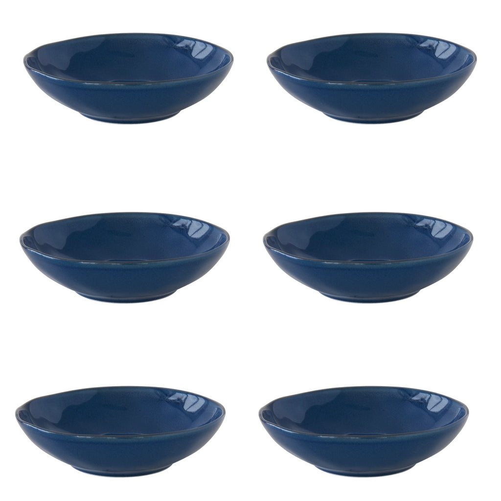 Interiors - Set De 6 Assiettes Creuses - Porcelaine - Bleu