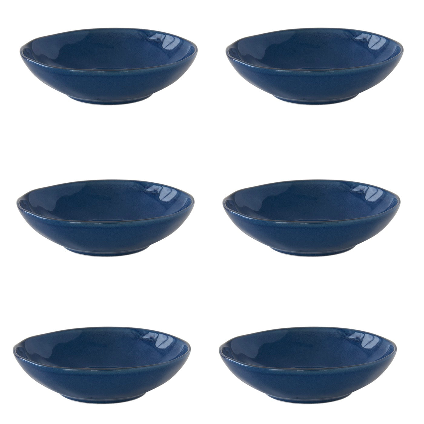 Interiors - Set De 6 Assiettes Creuses - Porcelaine - Bleu
