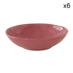 Interiors - Set De 6 Assiettes Creuses - Porcelaine - Bordeaux