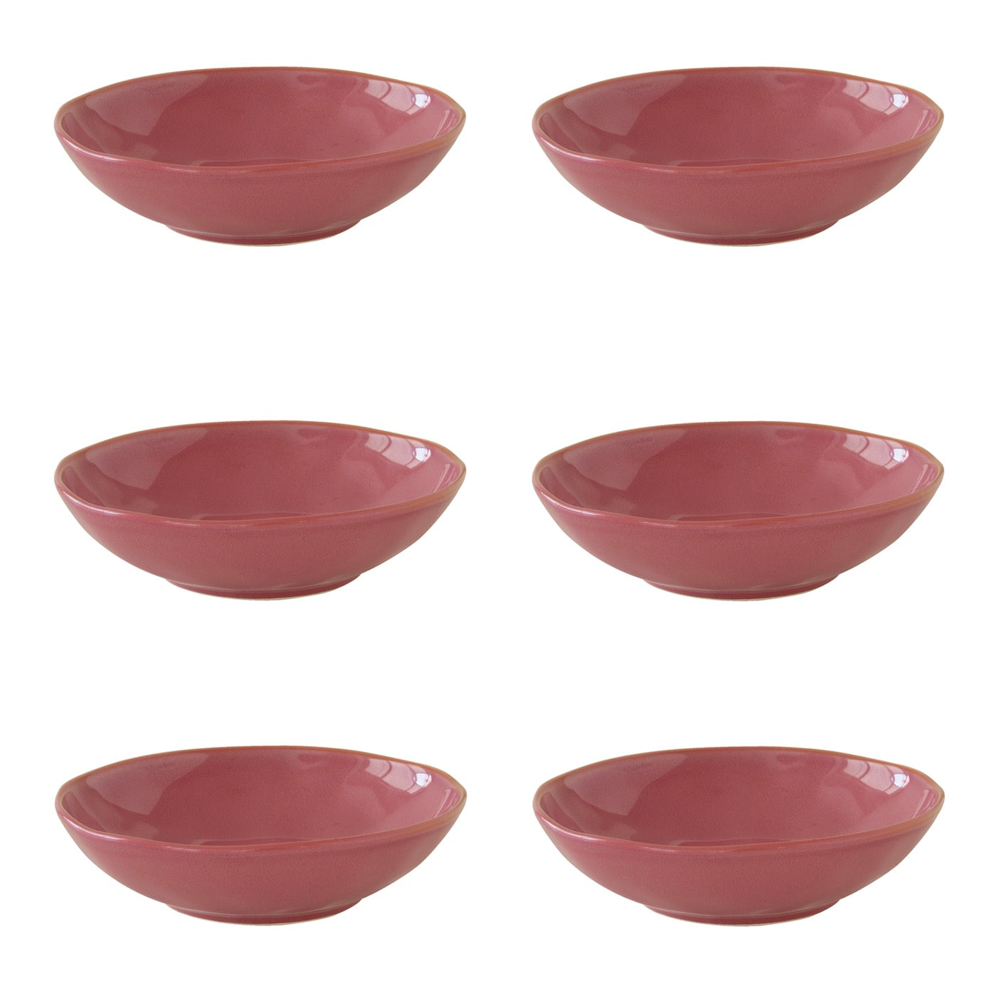 Interiors - Set De 6 Assiettes Creuses - Porcelaine - Bordeaux