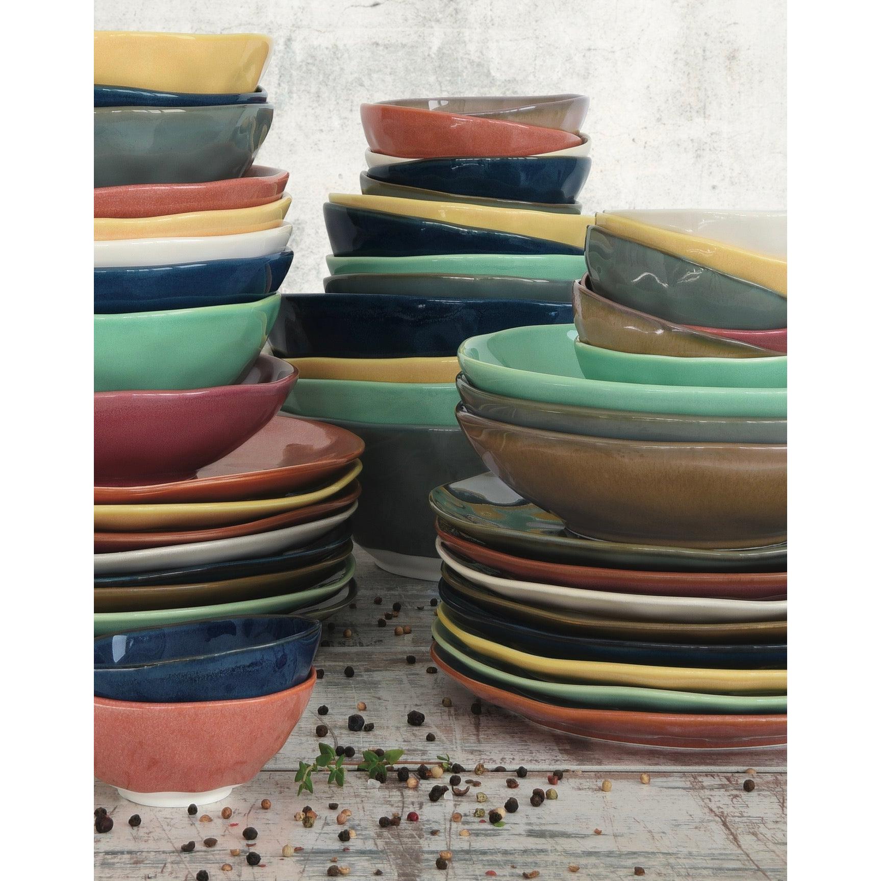 Interiors - Set De 6 Assiettes Creuses - Porcelaine - Bordeaux