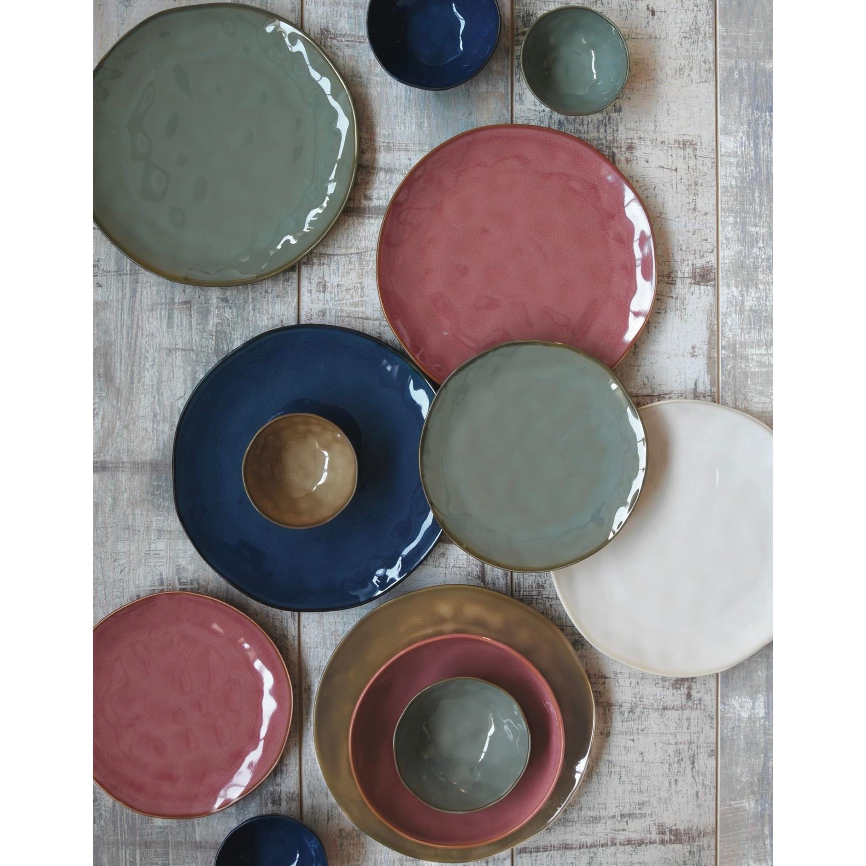 Interiors - Set De 6 Assiettes Creuses - Porcelaine - Bordeaux