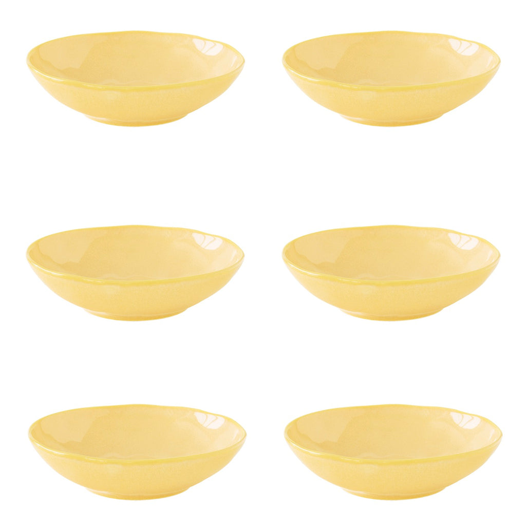 Interiors - Set De 6 Assiettes Creuses - Porcelaine - Jaune
