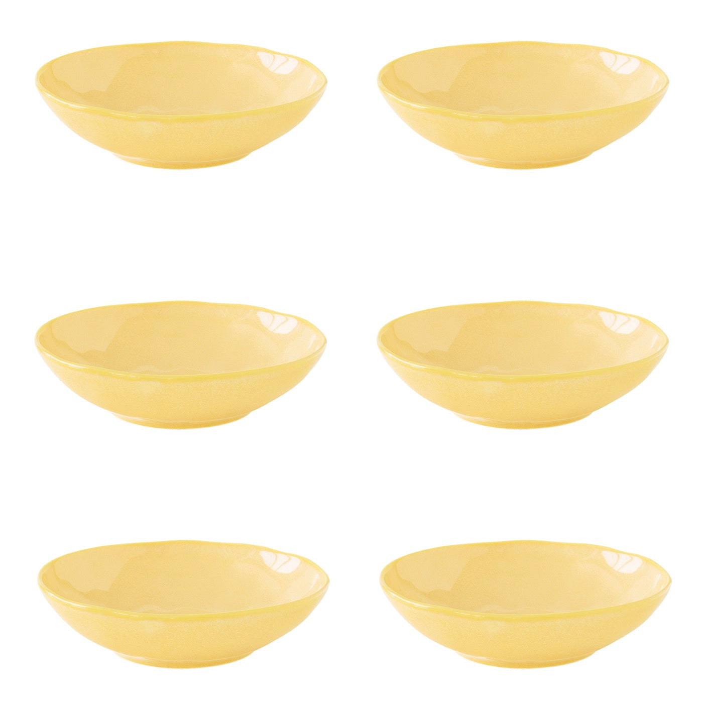 Interiors - Set De 6 Assiettes Creuses - Porcelaine - Jaune