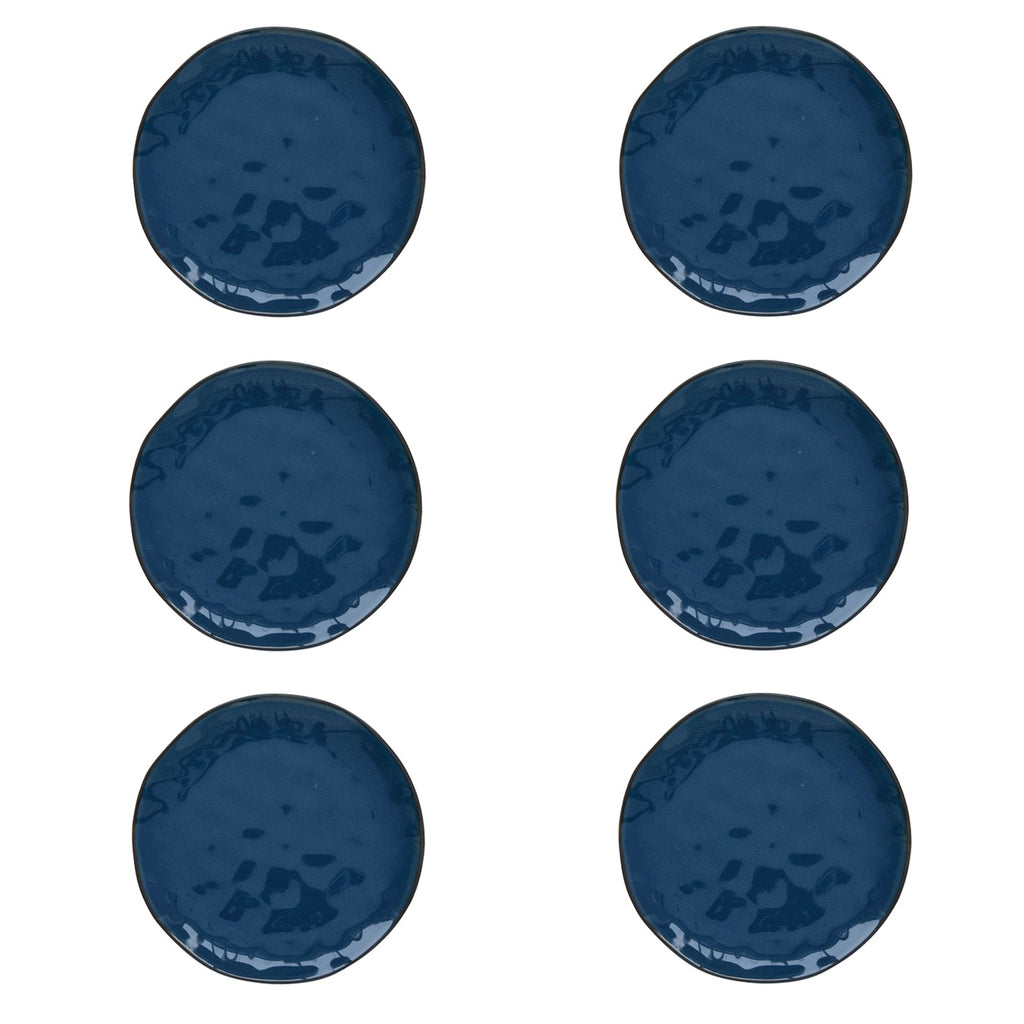 Interiors - Set De 6 Assiettes À Dessert - Porcelaine - Bleu