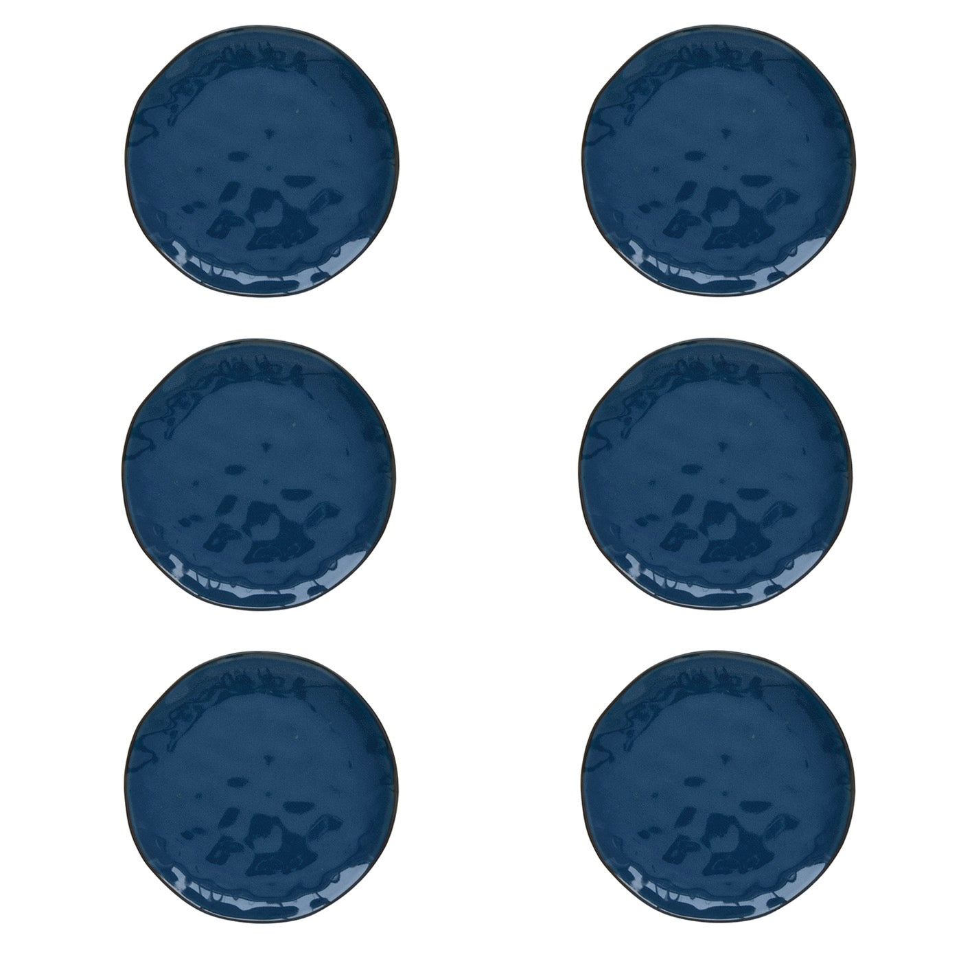 Interiors - Set De 6 Assiettes À Dessert - Porcelaine - Bleu