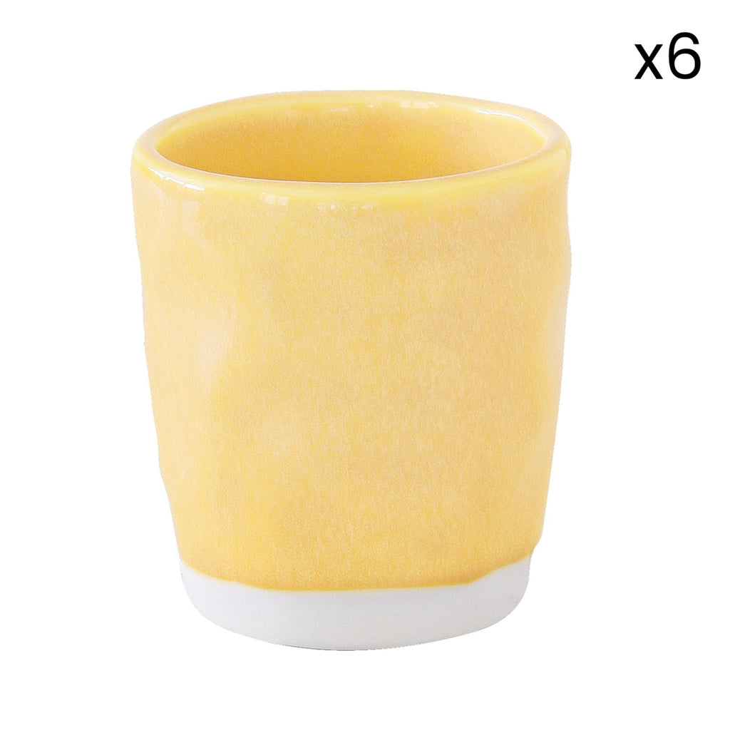 Interiors - Set De 6 Tasses À Café - Porcelaine - Jaune