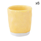 Interiors - Set De 6 Tasses À Café - Porcelaine - Jaune