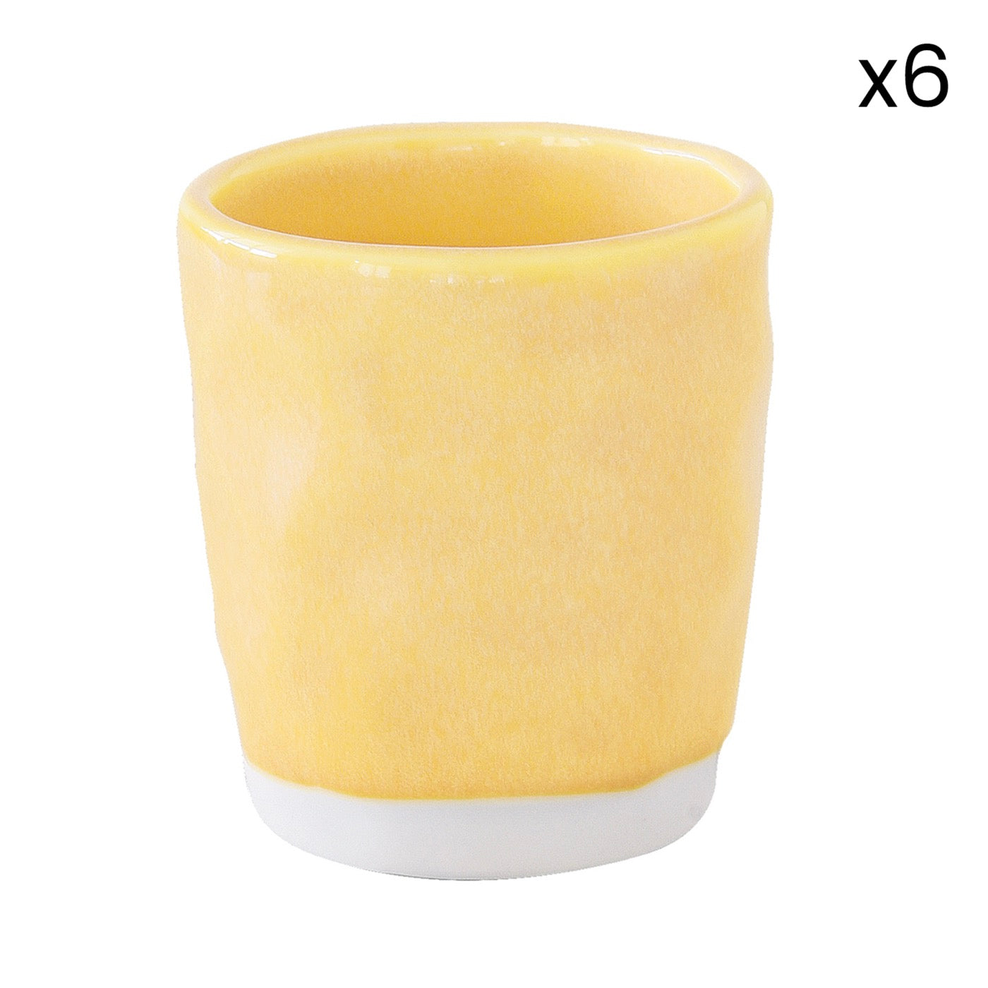 Interiors - Set De 6 Tasses À Café - Porcelaine - Jaune