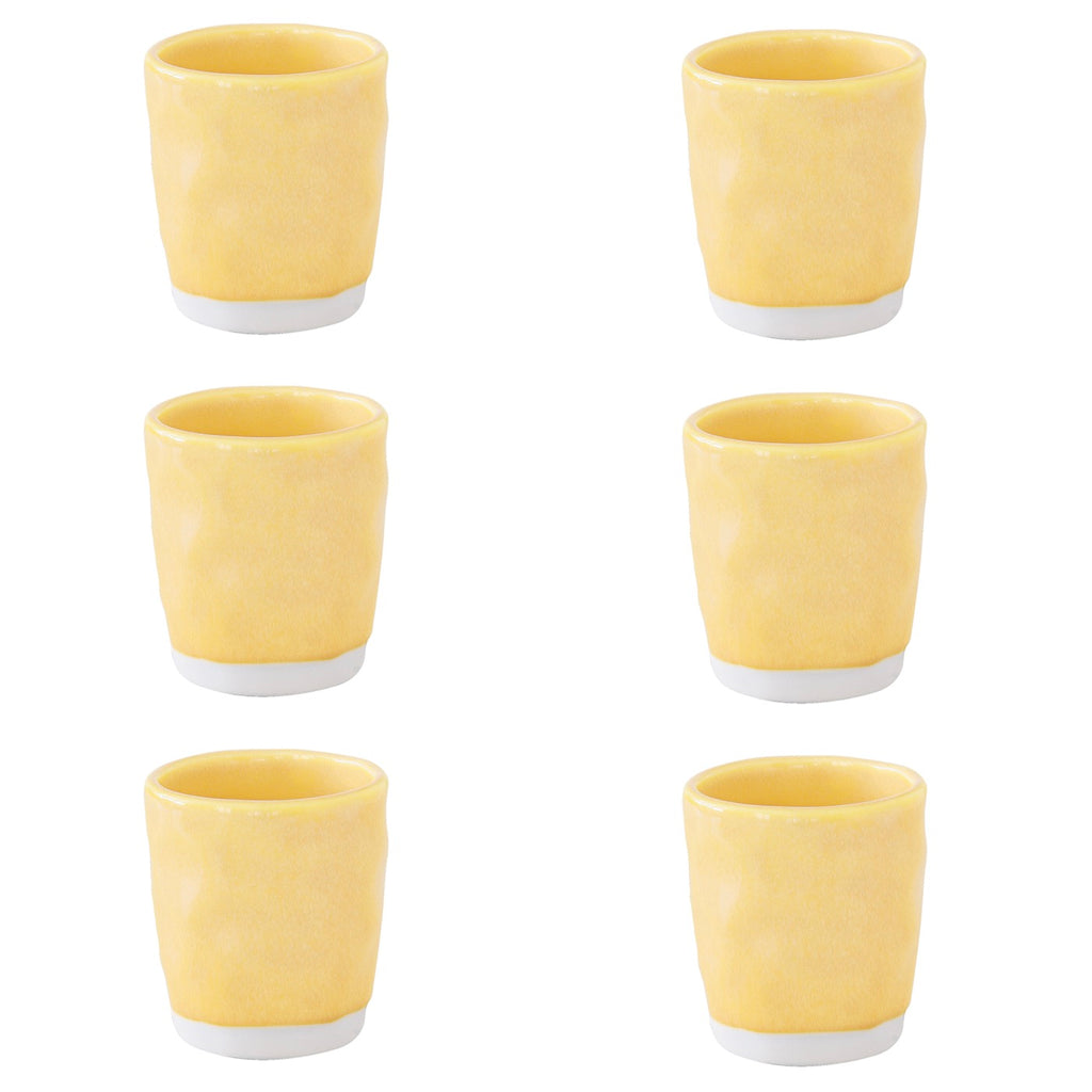Interiors - Set De 6 Tasses À Café - Porcelaine - Jaune