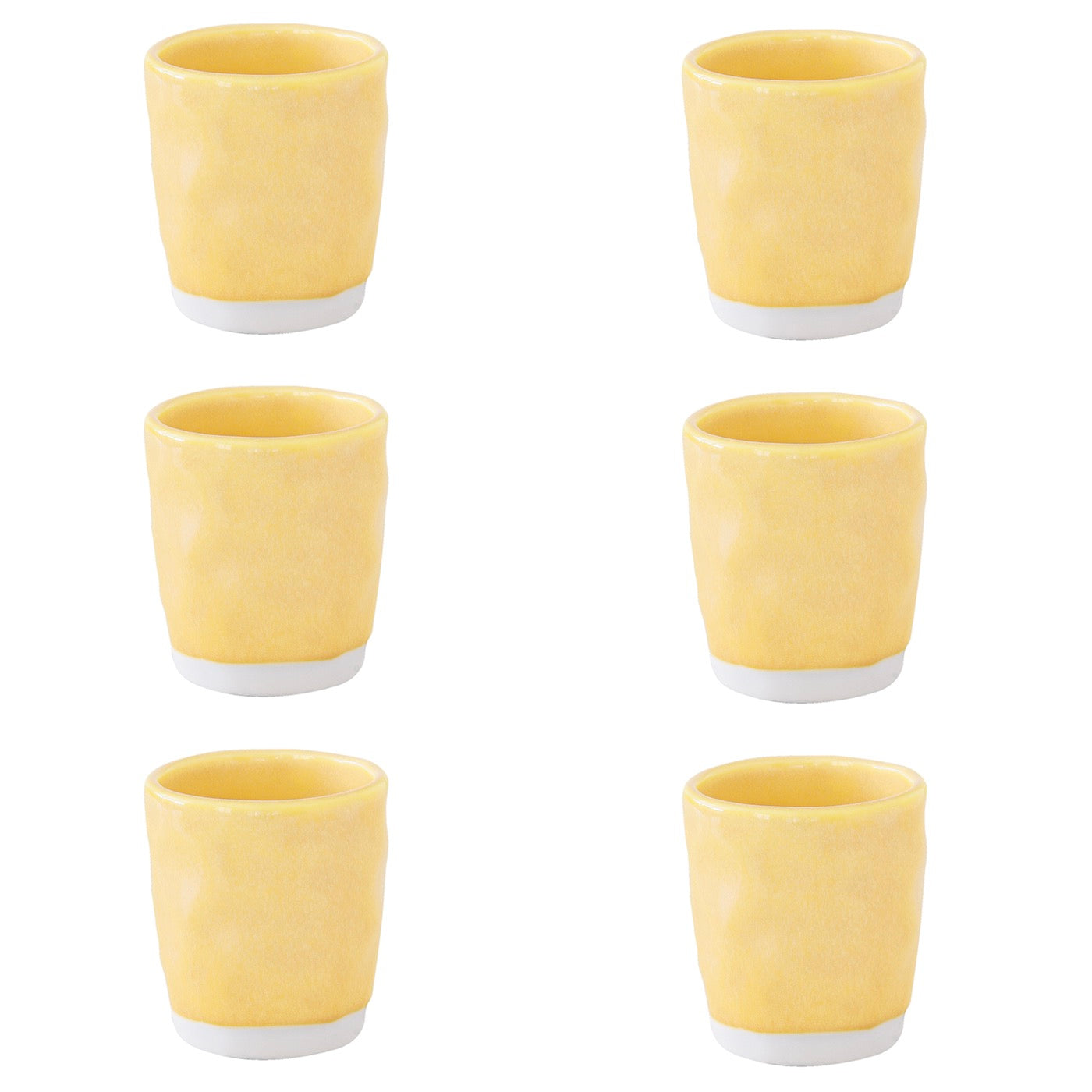 Interiors - Set De 6 Tasses À Café - Porcelaine - Jaune