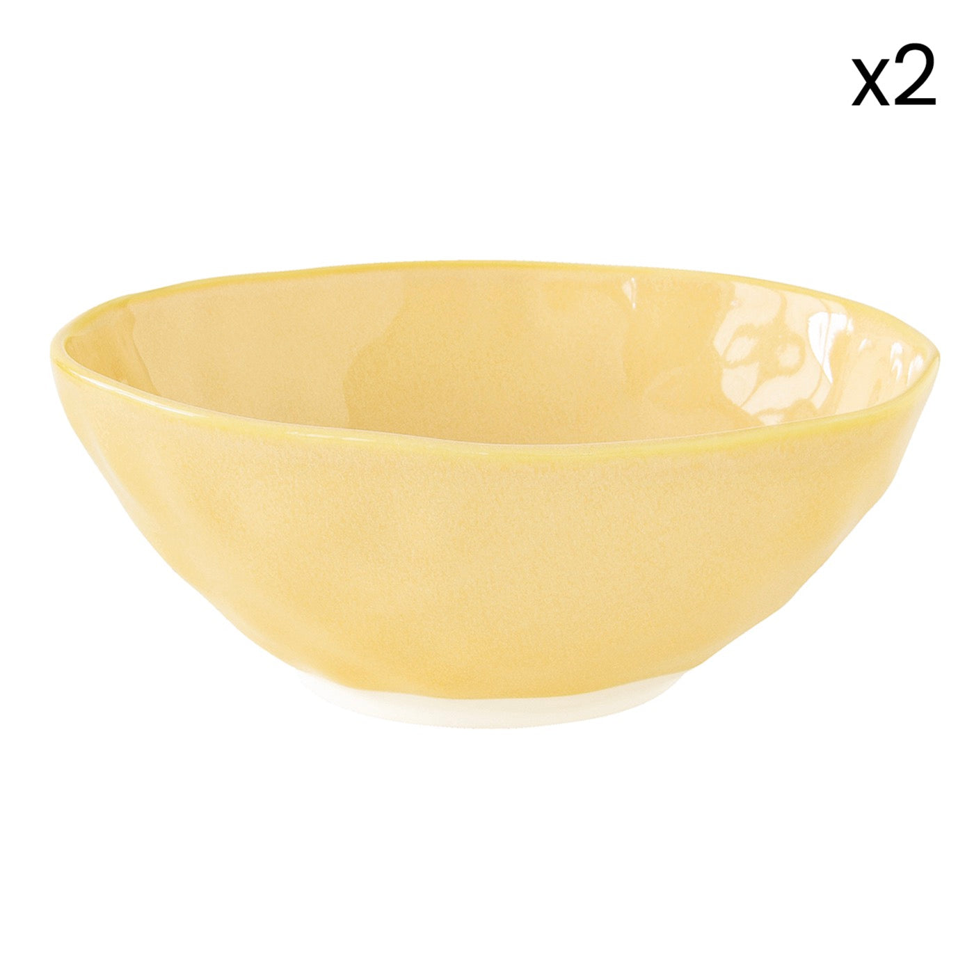Interiors - Set De 2 Saladiers - Porcelaine - Jaune
