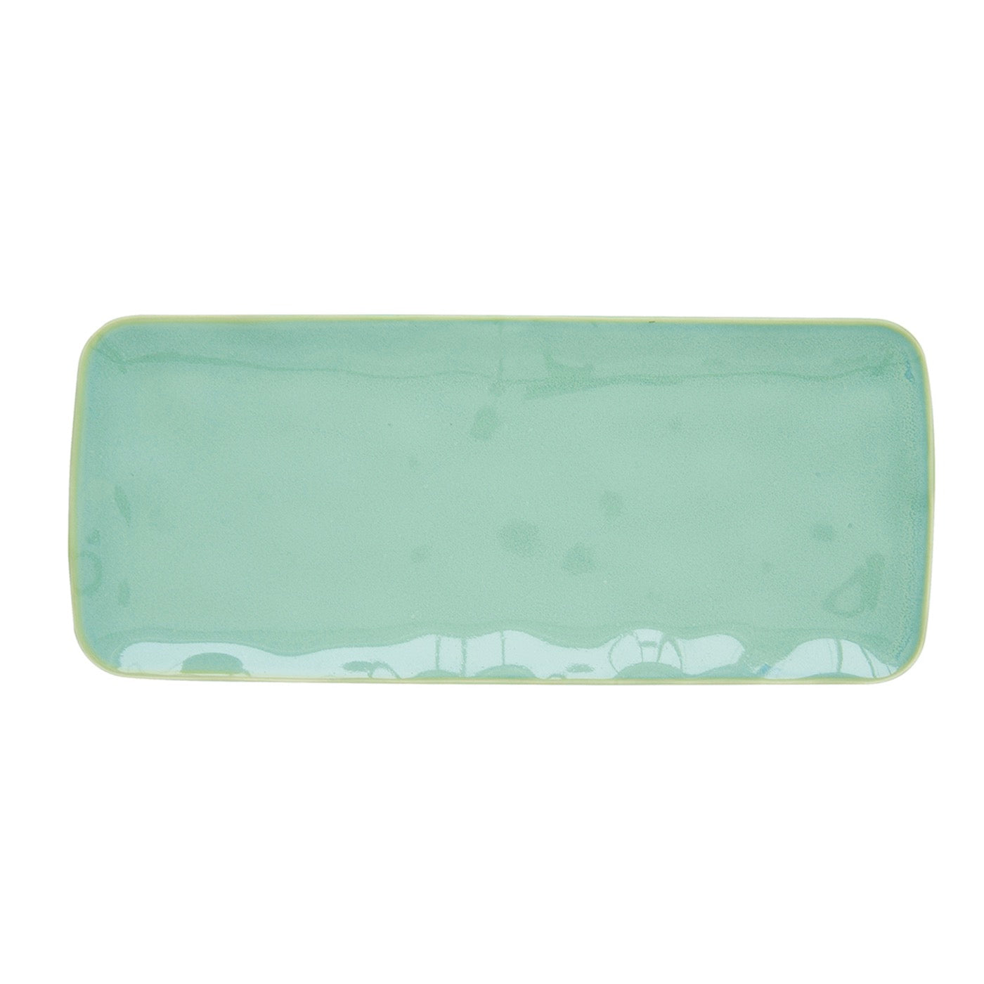 Interiors - Set De 4 Assiettes Rectangulaires - Porcelaine - Aqua