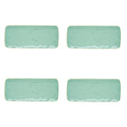 Interiors - Set De 4 Assiettes Rectangulaires - Porcelaine - Aqua