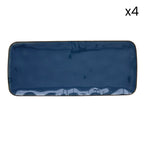 Interiors - Set De 4 Assiettes Rectangulaires - Porcelaine - Bleu