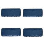 Interiors - Set De 4 Assiettes Rectangulaires - Porcelaine - Bleu
