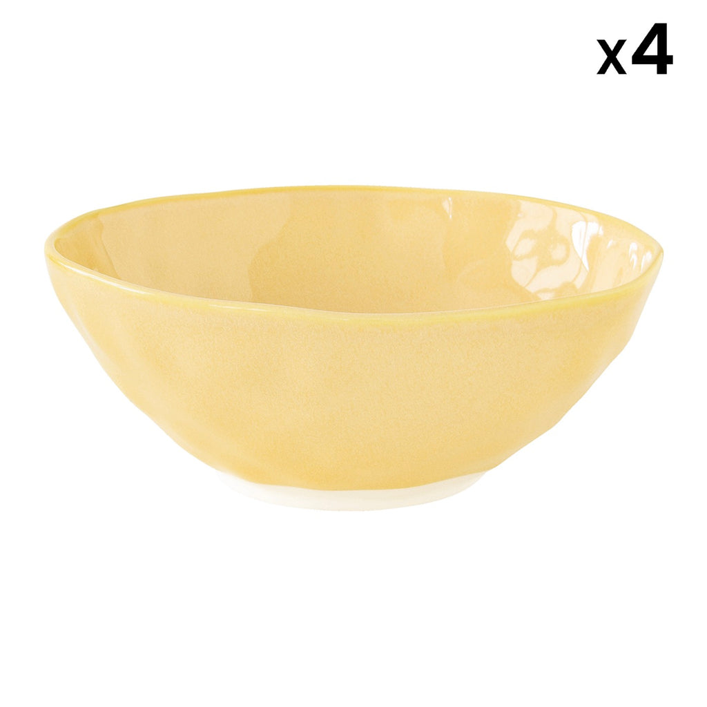 Interiors - Set De 4 Bols - Porcelaine - Jaune