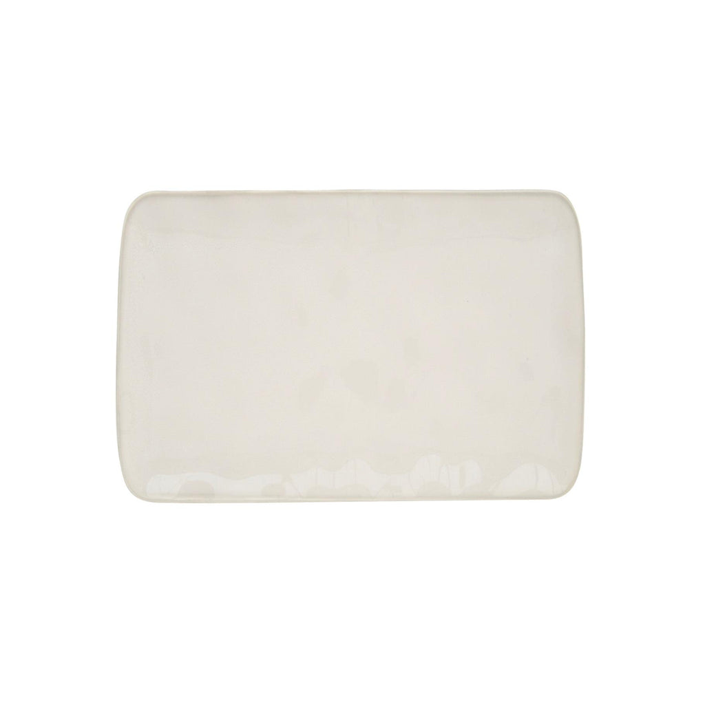 Interiors - Set De 4 Assiettes Plates Rectangulaires - Porcelaine - Blanc