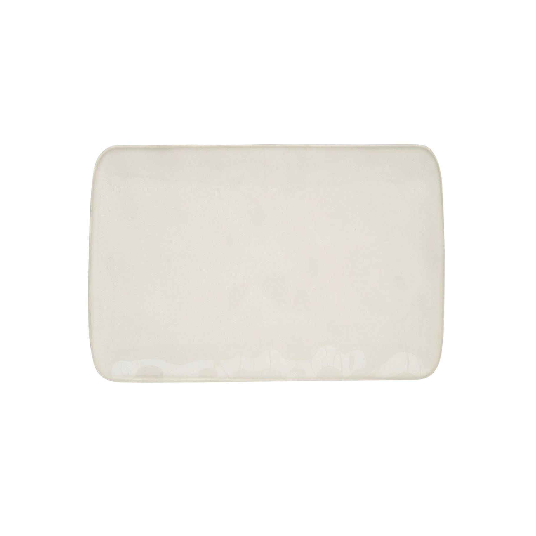 Interiors - Set De 4 Assiettes Plates Rectangulaires - Porcelaine - Blanc