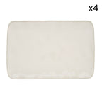 Interiors - Set De 4 Assiettes Plates Rectangulaires - Porcelaine - Blanc
