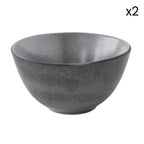 Essential - Set De 2 Saladiers - Grès - Gris Foncé