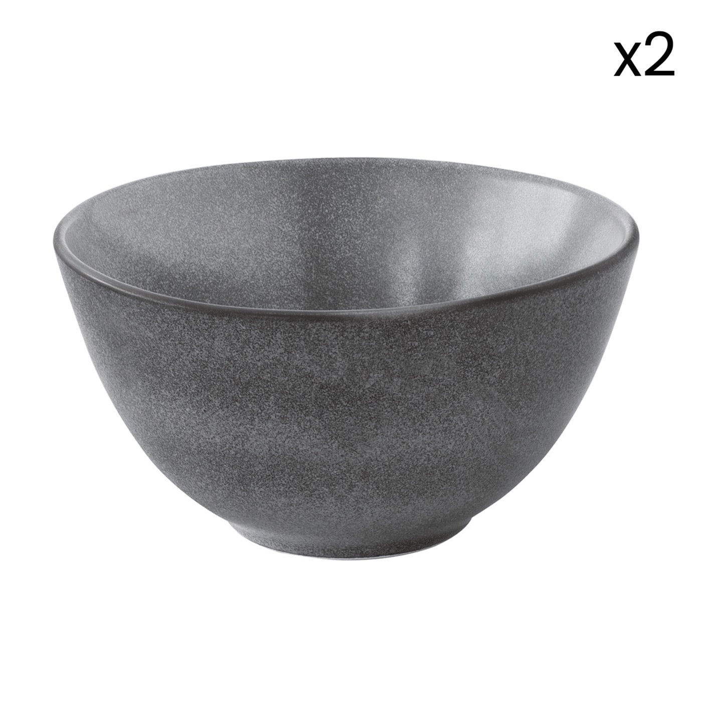 Essential - Set De 2 Saladiers - Grès - Gris Foncé