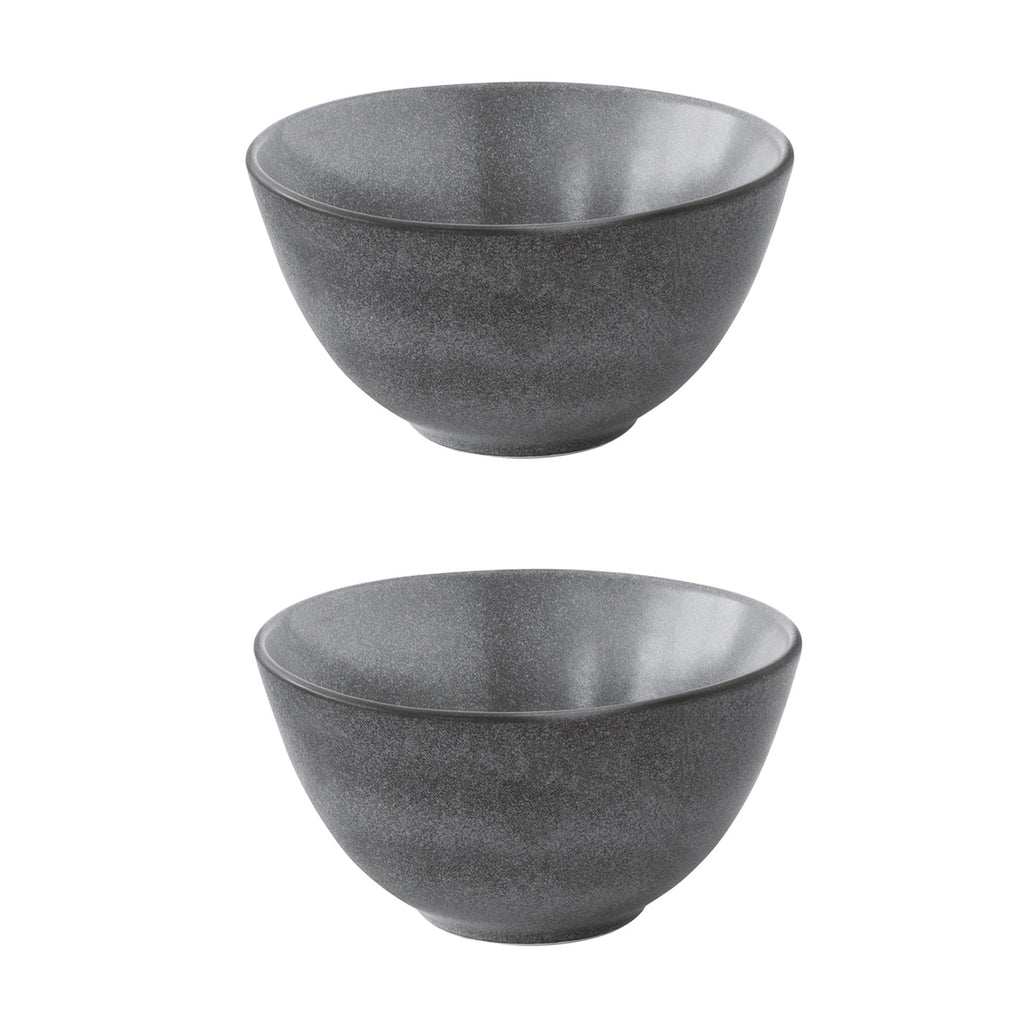 Essential - Set De 2 Saladiers - Grès - Gris Foncé