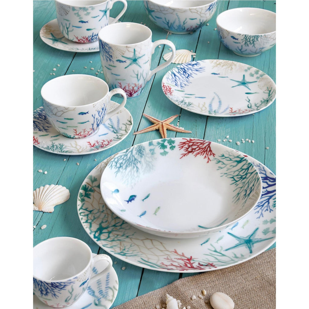 Under The Sea - Set De 2 Tasses À Café Avec Soucoupes - Porcelaine - Multicolore