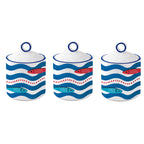 Sardine's Party - Set De 3 Bocaux - Porcelaine - Multicolore