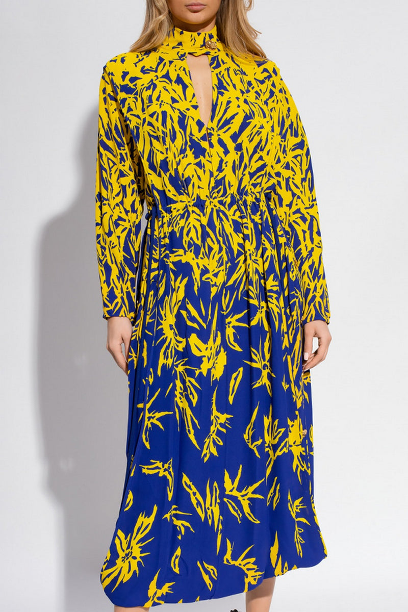 Proenza Schouler - Degrade Floral Long Sleeve Dress - Cobalt Multi - Femme