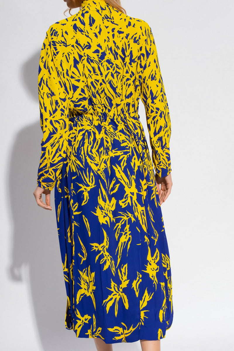 Proenza Schouler - Degrade Floral Long Sleeve Dress - Cobalt Multi - Femme