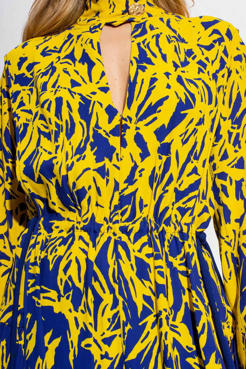 Proenza Schouler - Degrade Floral Long Sleeve Dress - Cobalt Multi - Femme