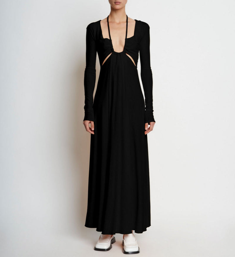 Proenza Schouler - Matte Jersey Long Sleeve Dress - Black - Femme
