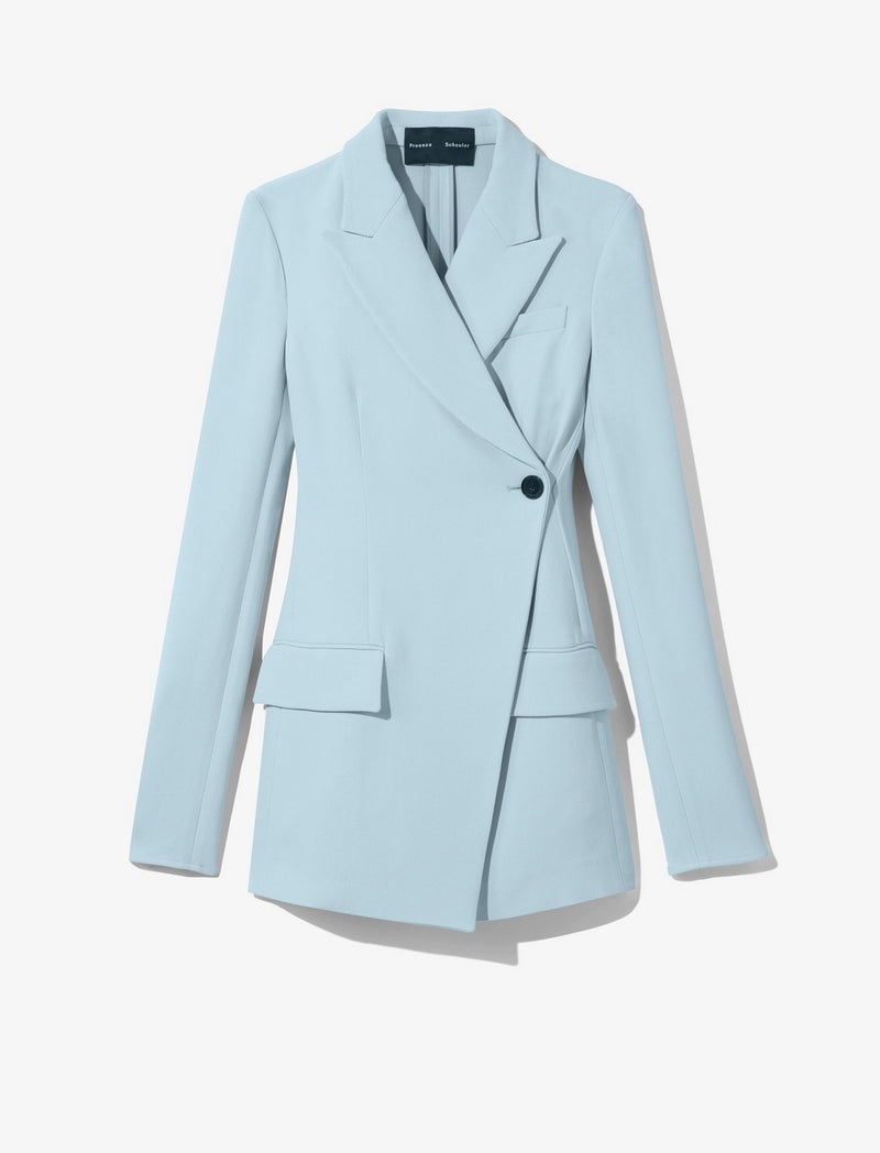 Proenza Schouler - Bi-Stretch Crepe Blazer - Pale Blue - Femme