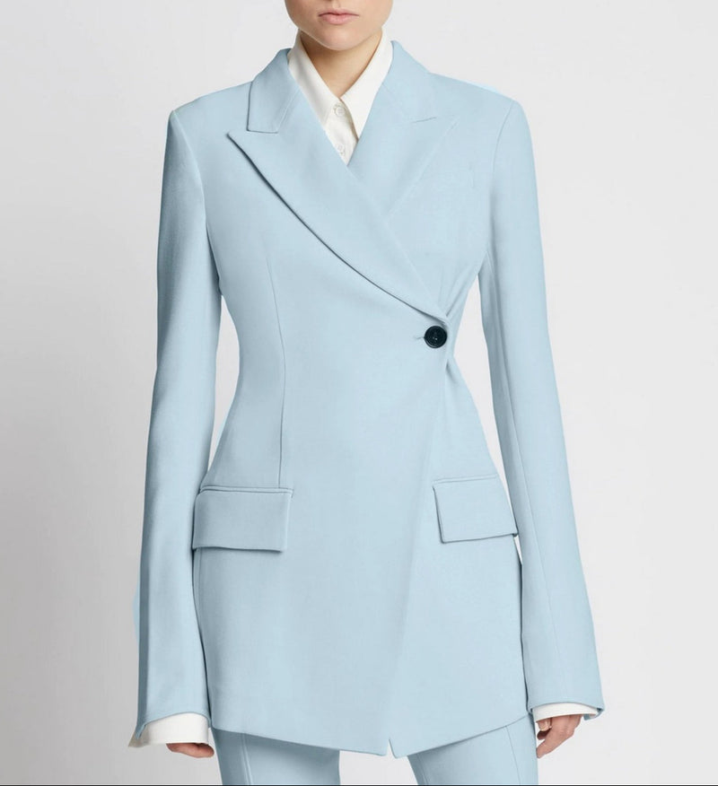 Proenza Schouler - Bi-Stretch Crepe Blazer - Pale Blue - Femme