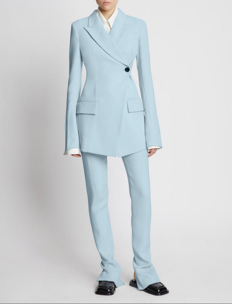 Proenza Schouler - Bi-Stretch Crepe Blazer - Pale Blue - Femme