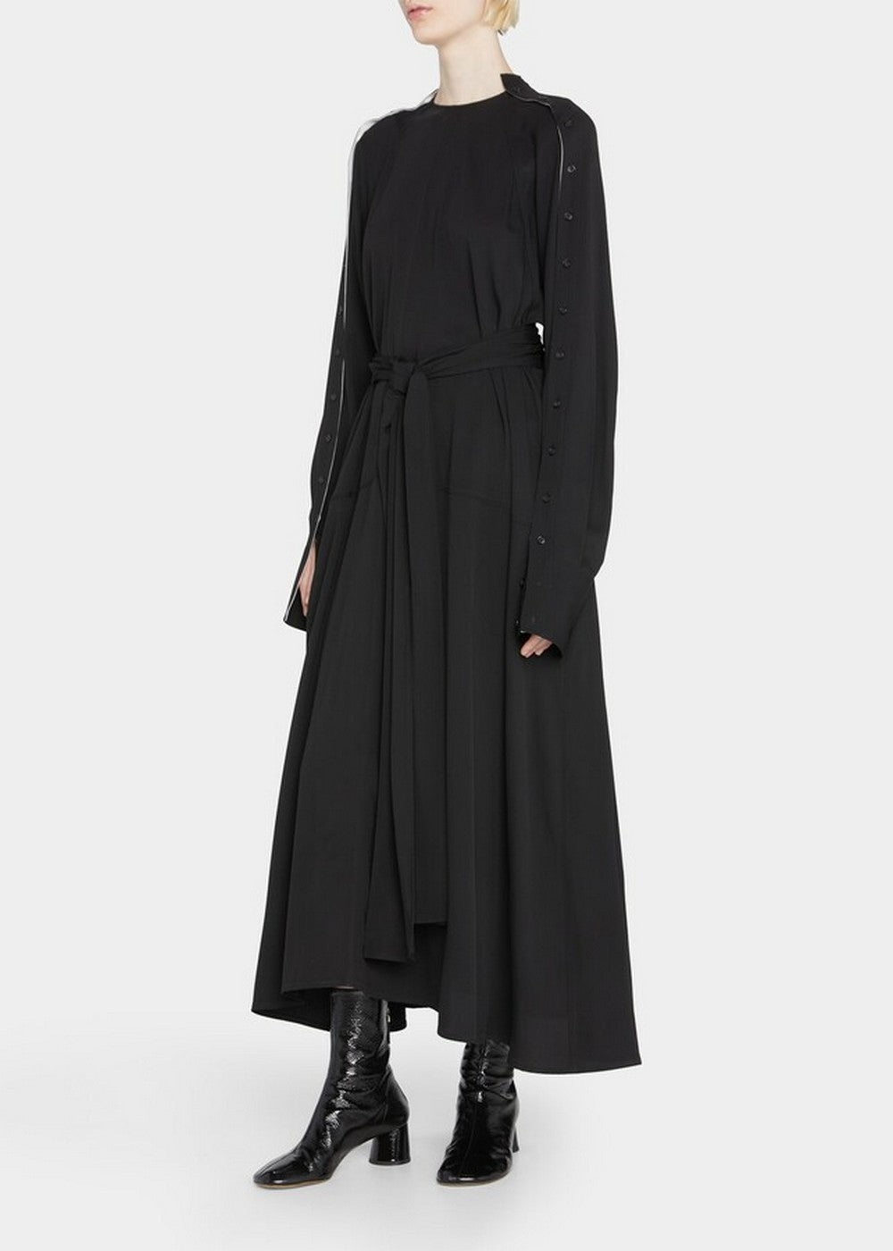 Proenza Schouler - Lightweight Crepe Belted Dress - Black - Mujer