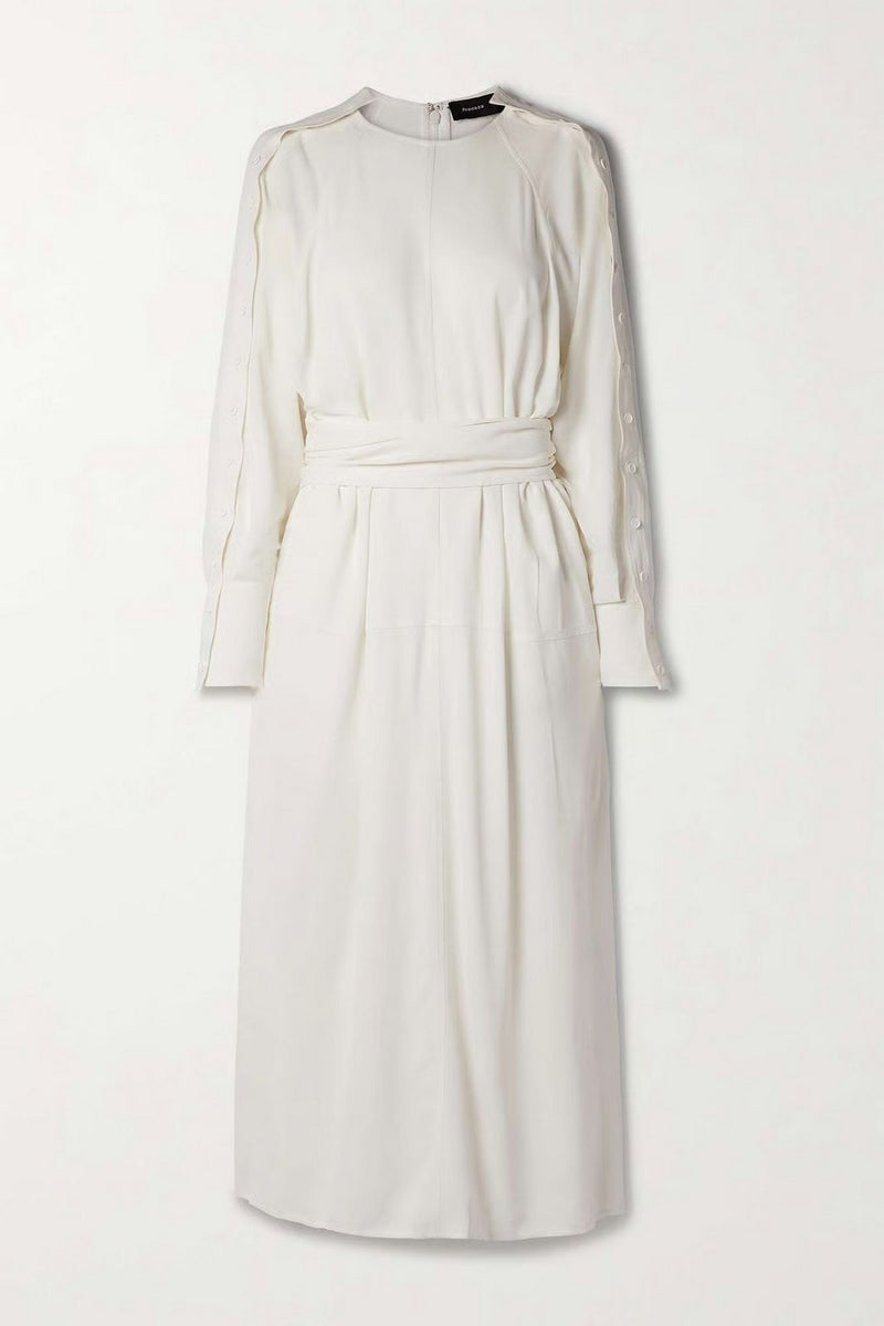 Proenza Schouler - Lightweight Crepe Belted Dress - Off White - Femme