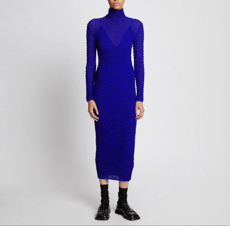 Proenza Schouler - Shibori Turtleneck Dress - Cobalt - Femme