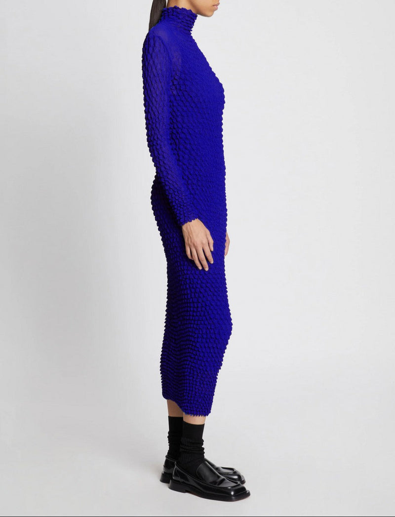 Proenza Schouler - Shibori Turtleneck Dress - Cobalt - Femme
