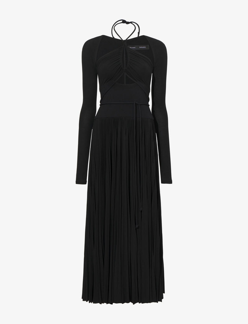 Proenza Schouler - Pleated Matte Jersey Halter Dress - Black - Femme