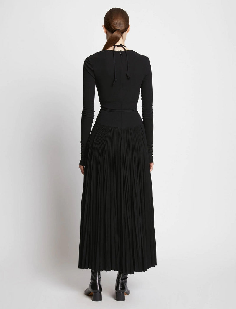 Proenza Schouler - Pleated Matte Jersey Halter Dress - Black - Femme