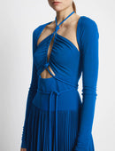 Proenza Schouler - Pleated Matte Jersey Halter Dress - Blue - Femme