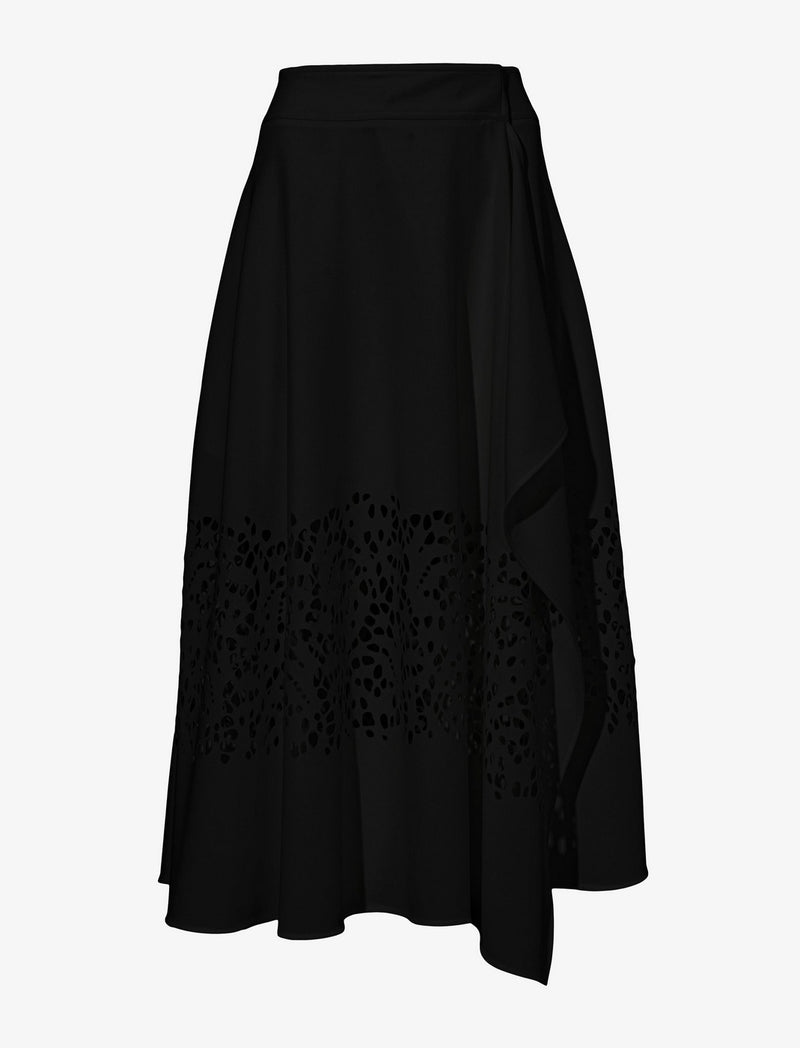 Proenza Schouler - Broderie Anglaise Wrap Skirt - Black - Femme
