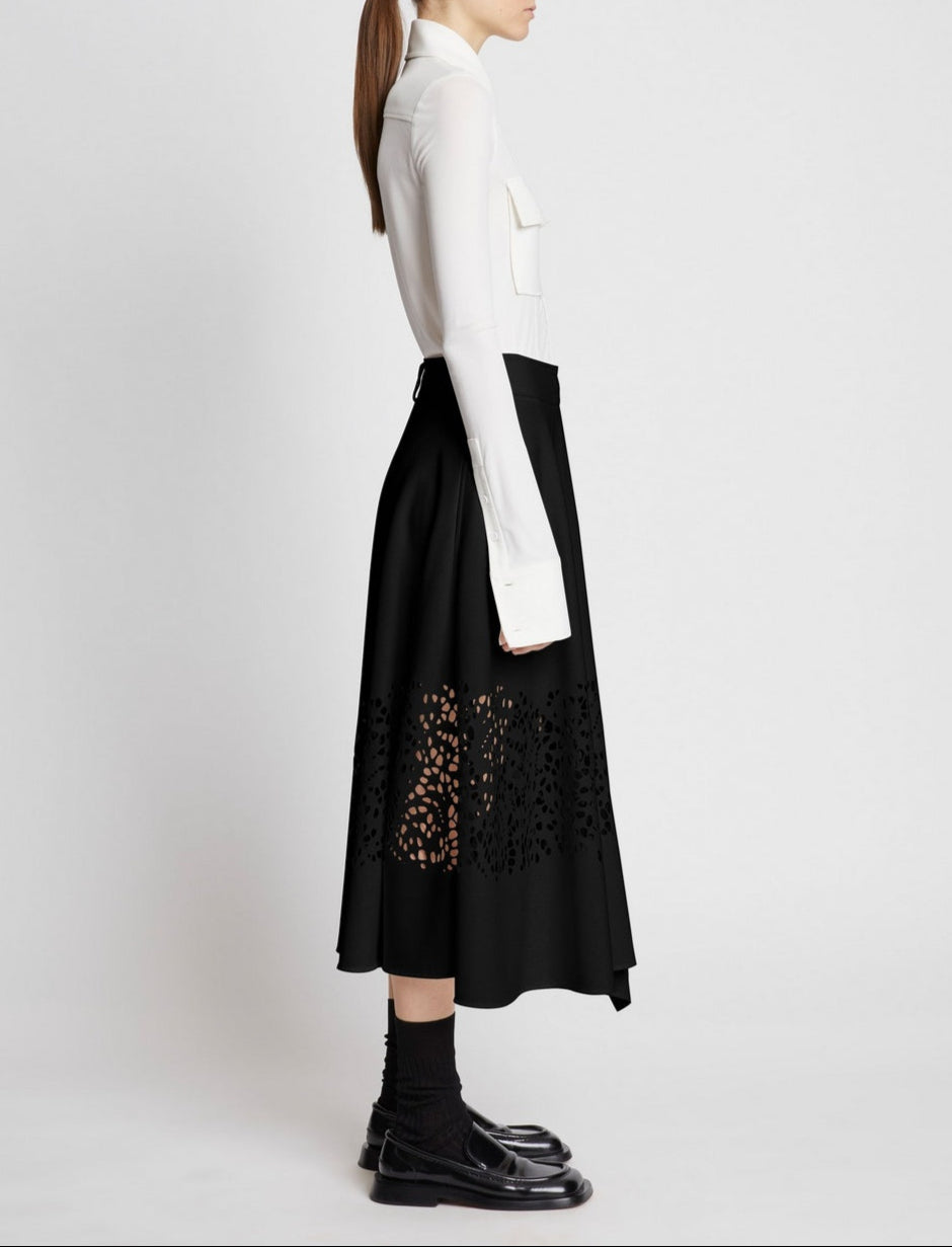 Proenza Schouler - Broderie Anglaise Wrap Skirt - Black - Women