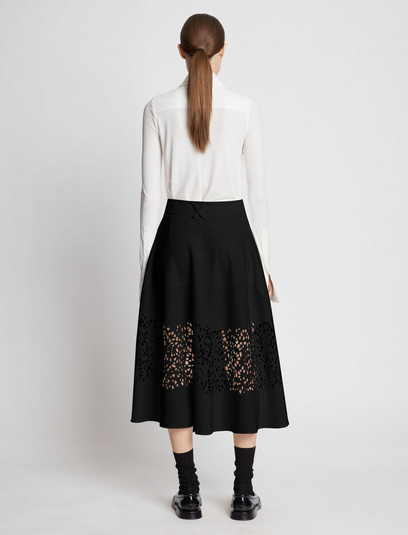 Proenza Schouler - Broderie Anglaise Wrap Skirt - Black - Femme
