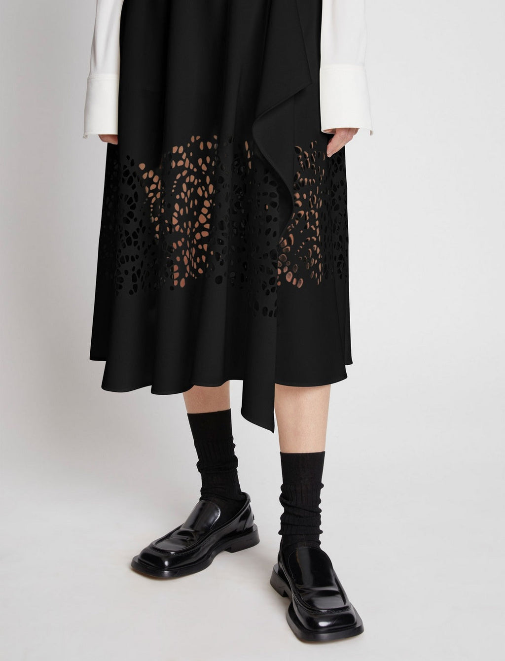 Proenza Schouler - Broderie Anglaise Wrap Skirt - Black - Women