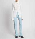 Proenza Schouler - Pantalón Slim de Crepé Bielástico - Azul Pálido - Mujer