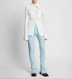 Proenza Schouler - Pantalón Slim de Crepé Bielástico - Azul Pálido - Mujer