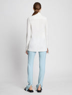 Proenza Schouler - Pantalón Slim de Crepé Bielástico - Azul Pálido - Mujer